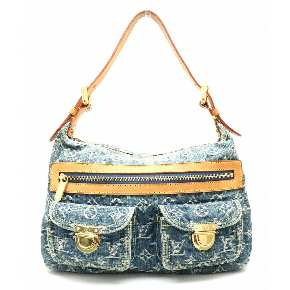 Louis Vuitton Monogram Denim Baggy Shoulder Bag One Semi